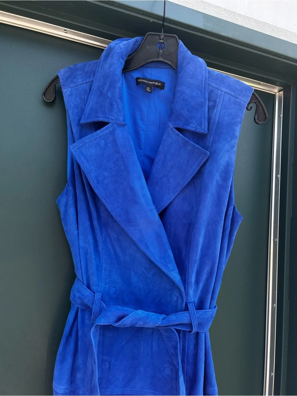 Banana Republic Cobalt Blue Sleeveless Suede Wrap Midi Dress - Picture 3 of 13